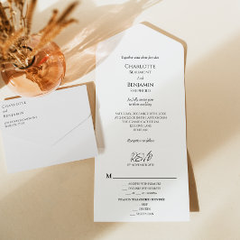 Einfache Minimalistische Entree Choice UAWG Weddin All In One Einladung