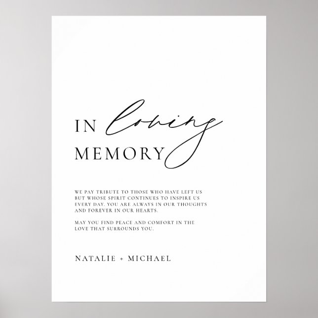 Einfache Minimalistische Erinnerungssignatur Poster (Vorne)