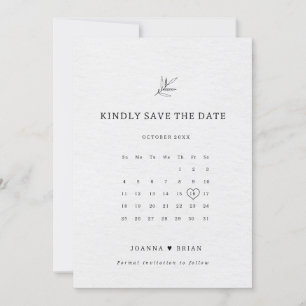 Einfache Minimalistische Eukalyptus-Hochzeit Save The Date