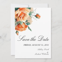 Einfache Minimalistische Fall Orange Hochzeit Save The Date