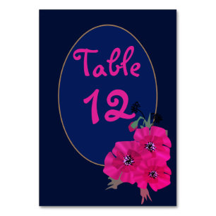 Einfache minimalistische florale rote Mohnblumen B Tischnummer