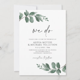 Einfache Minimalistische Foliage Hochzeit Einladung