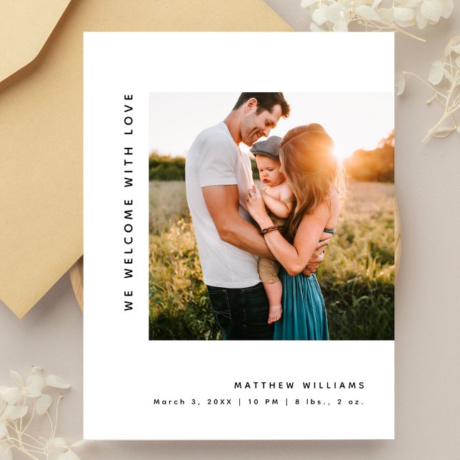 Einfache Minimalistische Foto Babydusche Vielen Da Postkarte (Von Creator hochgeladen)