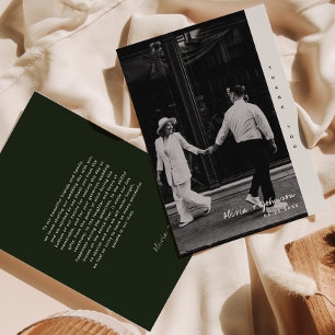 Einfache Minimalistische Foto Hochzeit Dankeschön  Dankeskarte