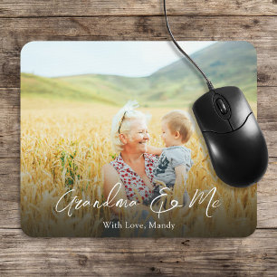 Einfache minimalistische Foto-Kalligrafie Oma und Mousepad