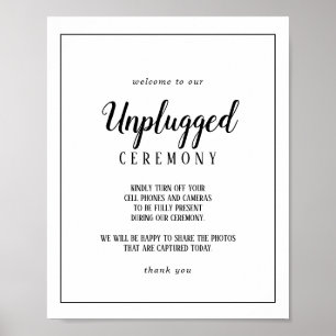 Einfache Minimalistische Frame Wedding Unplugged Z Poster