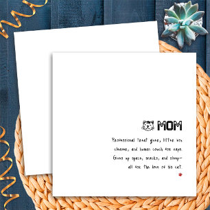 Einfache Minimalistische Funny Cat Mama Karte