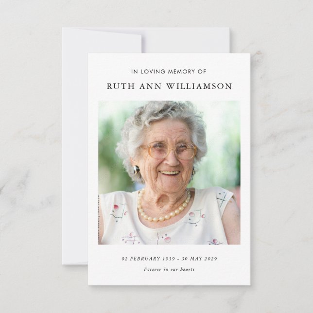 Einfache Minimalistische Gedenkkarte Dankeskarte (Vorderseite)