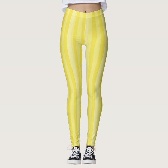 Einfache Minimalistische Gelbstreifen Leggings (Vorderseite)