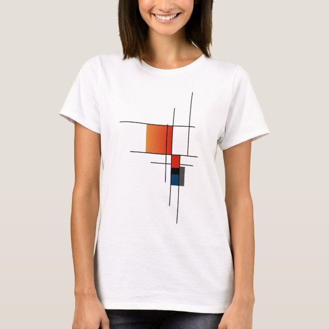 Einfache Minimalistische geometrische Fusion T-Shirt (Vorderseite)