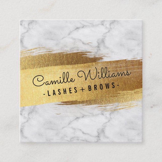 Einfache MINIMALISTISCHE Glam-Imitate Goldfolie-Bü Quadratische Visitenkarte (Vorderseite)