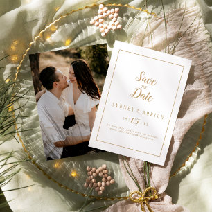 Einfache Minimalistische Gold Foto Frame Save the Date