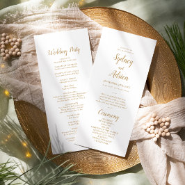 Einfache Minimalistische|Goldhochzeit Programm