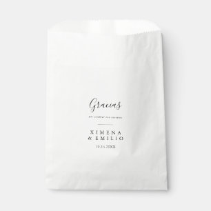 Einfache Minimalistische Gracias Danke Hochzeit Geschenktütchen