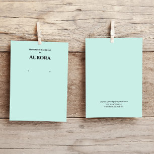 Einfache minimalistische grüne Ohrring-Ausstellung Visitenkarte