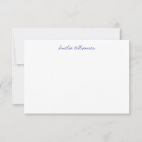 Einfache minimalistische handgeschriebene blaue Ka