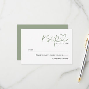Einfache minimalistische handgeschriebene Schrift  RSVP Karte