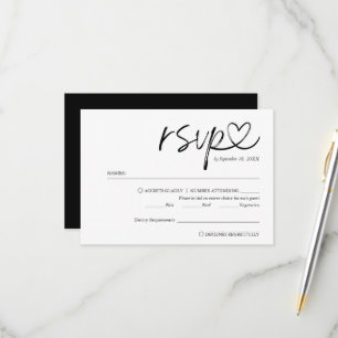 Einfache minimalistische handgeschriebene Schrift  RSVP Karte
