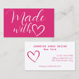 Einfache Minimalistische, helle Rosa aus Liebe Visitenkarte