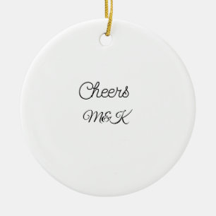Einfache minimalistische Hinzufügen Name Prost Paa Keramik Ornament