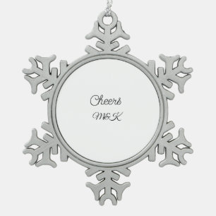 Einfache minimalistische Hinzufügen Name Prost Paa Schneeflocken Zinn-Ornament