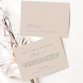 Einfache Minimalistische Hochzeit Dankescharte Dankeskarte