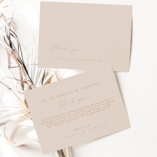 Einfache Minimalistische Hochzeit Dankescharte Dankeskarte