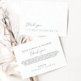 Einfache Minimalistische Hochzeit Dankescharte Dankeskarte