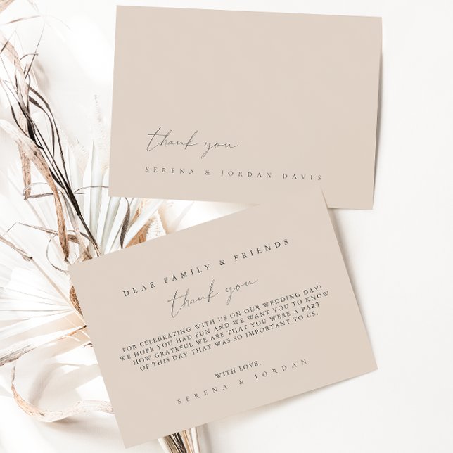 Einfache Minimalistische Hochzeit Dankescharte Dankeskarte (Von Creator hochgeladen)
