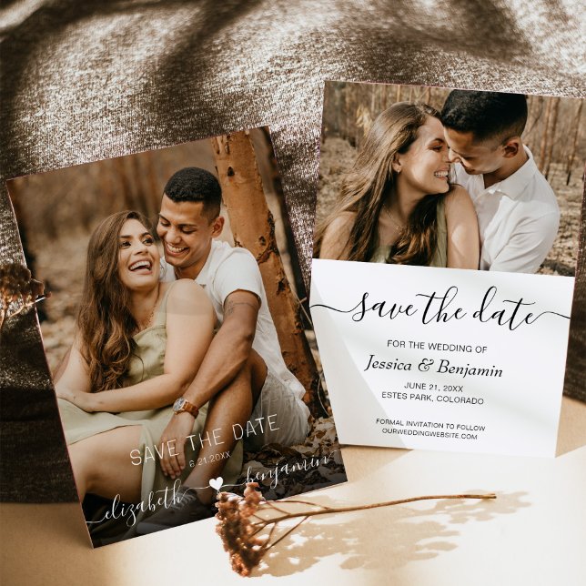 Einfache Minimalistische Hochzeit des Fotos Save The Date (Von Creator hochgeladen)