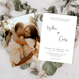 Einfache Minimalistische Hochzeit Einladung