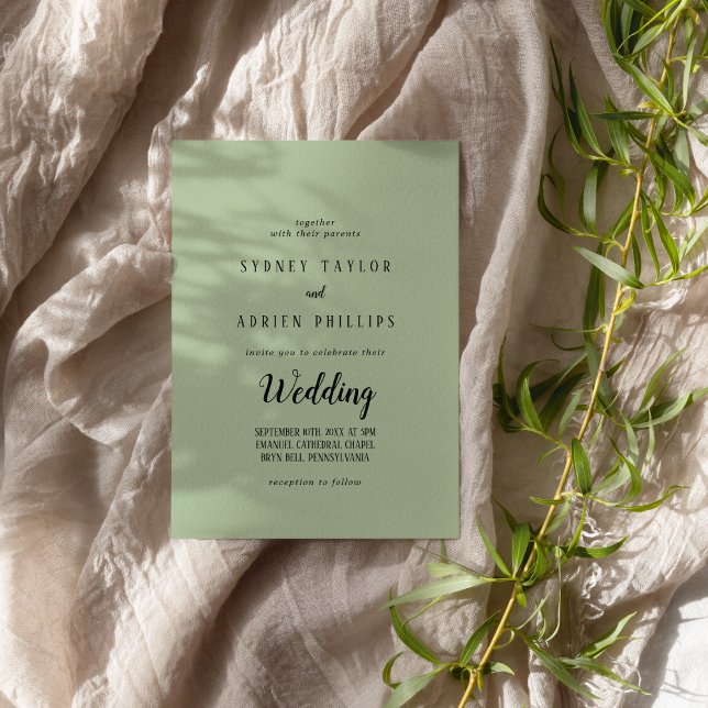 Einfache Minimalistische Hochzeit Einladung (Von Creator hochgeladen)