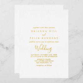 Einfache Minimalistische Hochzeit Folieneinladung