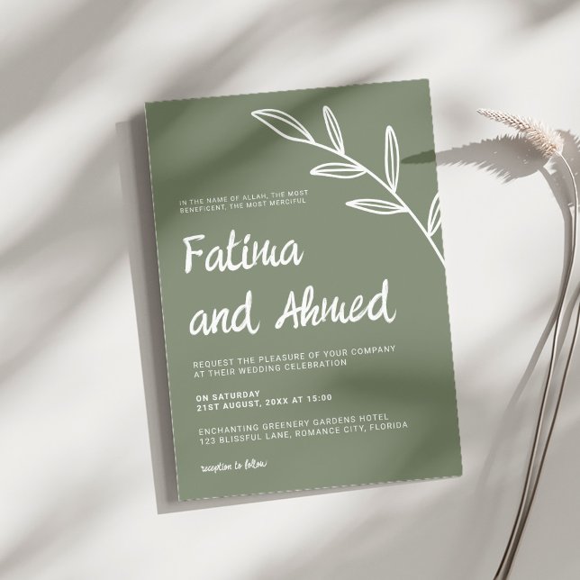 Einfache Minimalistische Hochzeit mit moderner Sag Einladung (Von Creator hochgeladen)