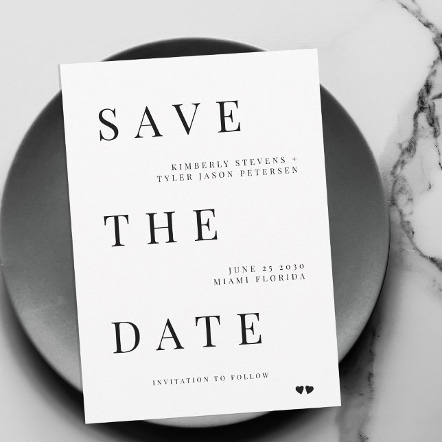Einfache minimalistische Hochzeit moderner Typogra Save The Date (Von Creator hochgeladen)