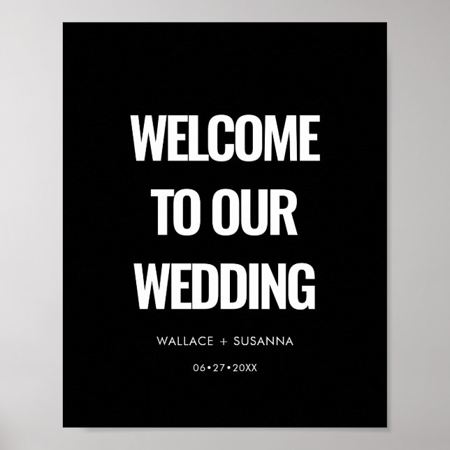 Einfache minimalistische Hochzeit Poster (Vorne)