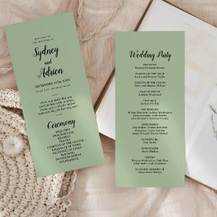 Einfache Minimalistische Hochzeit Programm