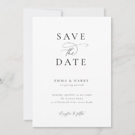 Einfache Minimalistische Hochzeit rettet das Datum Einladung