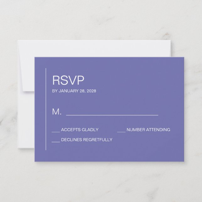 Einfache, minimalistische Hochzeit RSVP Karte (Vorderseite)
