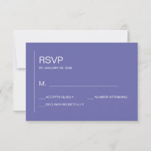 Einfache, minimalistische Hochzeit RSVP Karte