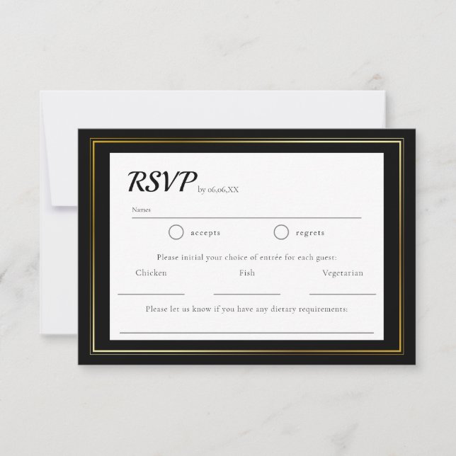 Einfache Minimalistische Hochzeit RSVP Karte (Vorderseite)