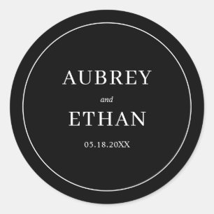 Einfache Minimalistische Hochzeit Runder Aufkleber