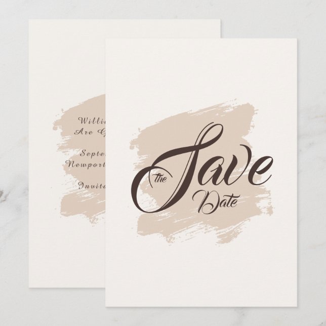 Einfache Minimalistische Hochzeit - Save The Date  (Vorne/Hinten)