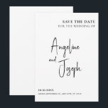 Einfache minimalistische Hochzeit Save The Date<br><div class="desc">Moderne Foto-Hochzeit in Schwarz-Weiß</div>
