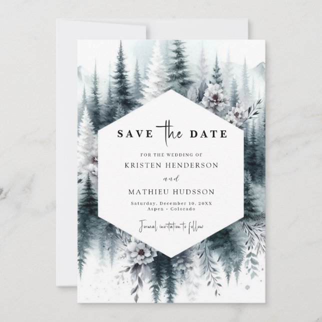 Einfache Minimalistische Hochzeit Save The Date (Vorderseite)