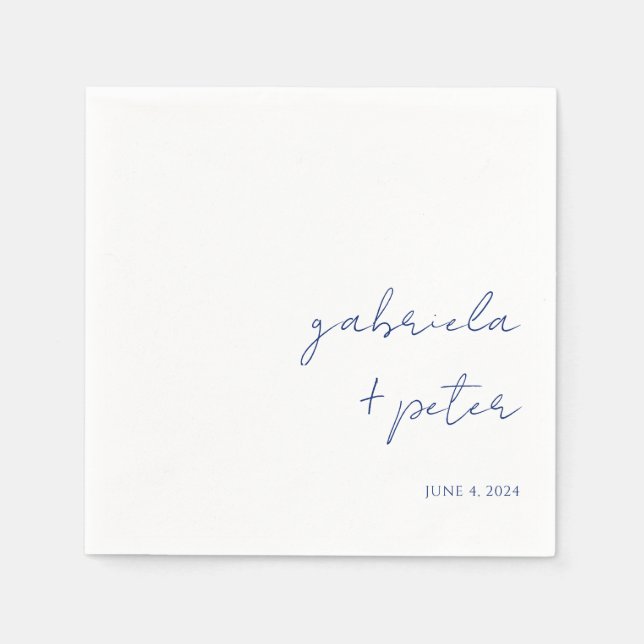 Einfache Minimalistische Hochzeit Serviette (Vorderseite)