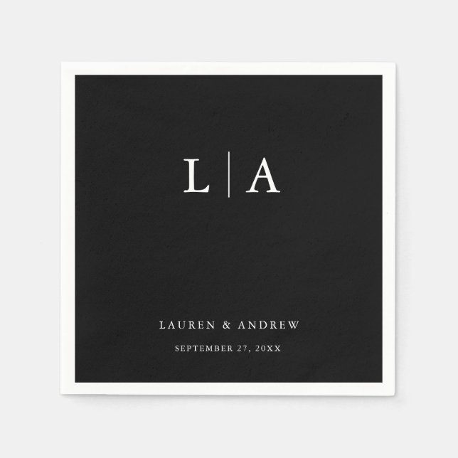 Einfache Minimalistische Hochzeit Serviette (Vorderseite)