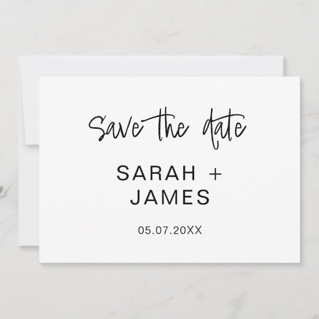 Einfache Minimalistische Hochzeit Speichern Sie di Save The Date (Vorderseite)