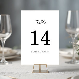 Einfache Minimalistische Hochzeit Tischnummer