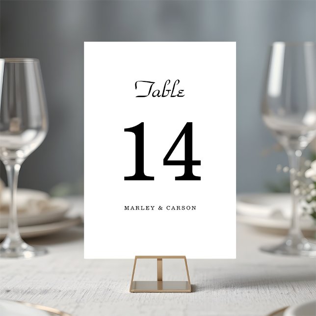 Einfache Minimalistische Hochzeit Tischnummer (Von Creator hochgeladen)